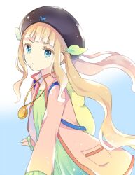  bad_id bad_pixiv_id black_hat blonde_hair elle_mel_martha female green_eyes green_shirt hat jacket jewelry necklace shirt solo tales_of_(series) tales_of_xillia tales_of_xillia_2 tayako 