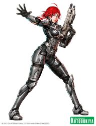  2012 ahoge armor battle_rifle bodysuit breasts commander_shepard commander_shepard_(female) duplicate female green_eyes gun long_hair m-55_argus mass_effect_(series) mass_effect_3 n7_armor outstretched_hand red_hair rifle simple_background solo weapon white_background yamashita_shun&#039;ya 