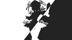  kitazinger monochrome silhouette touhou yamaxanadu_shikieiki 