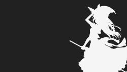  kirisame_marisa kitazinger monochrome silhouette touhou 