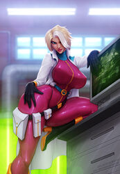  barretxiii belt big_breasts bodysuit breasts captain_planet_and_the_planeteers clothed clothing doctor_blight elbow_glove elbow_gloves erect_nipples evil_grin eyelashes eyeshadow female female_only footwear glove gloves hair_over_one_eye handwear high_heel_boots high_heels huge_ass huge_breasts human latex lipstick naughty_face nipples outerwear seductive seductive_smile smile solo thick_thighs thigh_highs thighhighs 