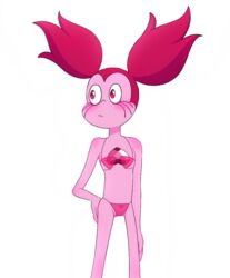  accurate_art_style alien alien_girl alien_humanoid bikini blush censored cheek_markings color colored cute cute_face digital_media_(artwork) female female_focus female_only flat_chest flat_chested gem gem_(species) half_naked lack_of_genitals magenta_eyes magenta_hair markings naked_female no_genitals nude_female pink_body pink_eyes pink_hair pink_skin red_bikini red_eyes red_hair red_lingerie see-through see-through_clothing see-through_swimsuit slim solo solo_female solo_focus spinel_(steven_universe) standing steven_universe stretchy swimsuit twintails white_background 