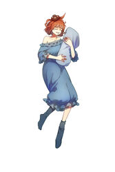  absurdres blue_pajamas blunt_bangs brown_hair closed_eyes commentary_request facing_viewer female flower full_body gloom_(pokemon) hair_flower hair_ornament highres holding holding_pillow open_mouth pajamas personification pillow pokemon saliva short_hair simple_background socks solo sunuo_de_justwe_zidong_shou_huoji white_background 