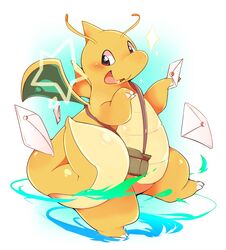  :3 ambiguous_gender anthro belly blush claws cute_fangs dragonite envelope generation_1_pokemon mail night_owl_zz nintendo open_mouth orange_body pokemon pokemon_(species) pokemon_mystery_dungeon ridges shoulder_bag slightly_chubby solo spike_chunsoft tail thick_tail wings 