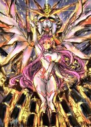  bodysuit breasts female full_body gundam gundam_seed gundam_seed_freedom lacus_clyne large_breasts long_hair mecha mighty_strike_freedom_gundam moto_murabito normal_suit pink_hair robot skin_tight solo very_long_hair white_bodysuit 