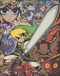  6+boys 6+girls agahnim blonde_hair captainosaka commentary daphnes_nohansen_hyrule darunia english_commentary ganondorf gerudo harp holding holding_sword holding_weapon hylian_shield impa instrument korok left-handed link majora_(entity) makar master_sword medli midna monster_girl multiple_boys multiple_girls onox princess_ruto princess_zelda rito saria_(zelda) shield sword the_legend_of_zelda the_legend_of_zelda:_a_link_to_the_past the_legend_of_zelda:_majora&#039;s_mask the_legend_of_zelda:_ocarina_of_time the_legend_of_zelda:_oracle_of_ages the_legend_of_zelda:_oracle_of_seasons the_legend_of_zelda:_the_minish_cap the_legend_of_zelda:_the_wind_waker the_legend_of_zelda:_twilight_princess tingle toon_link toon_zelda triforce vaati veran weapon zant zora 