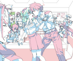  2girls 6+boys ailac_coega antispiral chair computer couple cuffs desk everyone gloves handcuffs heart imminent_kiss kamina_(ttgl) kidd_coega kittan_bachika matsukaze_yukiji multiple_boys multiple_girls nia_teppelin office photoshop_(medium) police police_uniform policeman policewoman rossiu_adai simon_(ttgl) straight tengen_toppa_gurren_lagann uniform viral_(ttgl) yoko_littner zoushi_kanai 