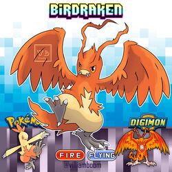  1:1 2019 ambiguous_gender avian bandai_namco beak bird birdramon blue_background combusken crossover digimon digimon_(species) feathers fusion generation_3_pokemon hi_res nintendo orange_body orange_feathers pokemon pokemon_(species) simple_background solo teeth villiamboom1 wings 