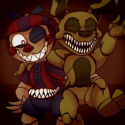  1:1 2015 animatronic duo five_nights_at_freddy&#039;s five_nights_at_freddy&#039;s_4 humanoid machine male mammal nightmare_balloon_boy_(fnaf) plushtrap_(fnaf) robot scottgames veloceryx 