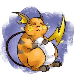  chubby_cheeks fatunicorn female feral generation_1_pokemon hi_res male nintendo pokemon pokemon_(species) raichu slightly_chubby solo 