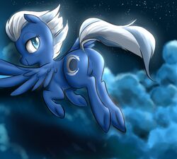  cloud equid equine feathered_wings feathers female feral flying friendship_is_magic glacierclear hasbro mammal my_little_pony mythological_creature mythological_equine mythology night night_glider_(mlp) outside pegasus sky solo wings 