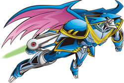  1boy armor artist_request bandai blade digimon dragon dragon_wings flying full_armor monster no_humans royal_knights simple_background solo sword ulforceveedramon weapon wings 