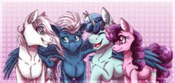  2015 double_diamond_(mlp) earth_pony equid equine feathered_wings feathers female feral friendship_is_magic group hasbro horn horse inuhoshi-to-darkpen male mammal my_little_pony mythological_creature mythological_equine mythology night_glider_(mlp) party_favor_(mlp) pegasus pony sugar_belle_(mlp) unicorn wings 