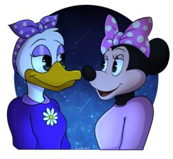  accessory anatid anseriform anthro avian beak bedroom_eyes bird bow_ribbon breasts clothing daisy_(flower) daisy_duck disney disney_junior duck duo eye_contact female female/female flower hair_accessory hair_ribbon hairbow hi_res imminent_kiss interspecies lesbian_couple looking_at_another lunula_(artist) mammal mickey_mouse&#039;s_mixed-up_adventures mickey_mouse_clubhouse mickey_mouse_funhouse mickey_mouse_roadster_racers minnie&#039;s_bow-toons minnie_mouse mouse murid murine narrowed_eyes non-mammal_breasts pajamas pink_clothing pink_hair_bow pink_shirt pink_topwear plant purple_clothing purple_hair_bow purple_makeup purple_mascara purple_shirt purple_topwear ribbons rodent romantic romantic_couple seductive shirt topwear 