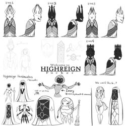  1:1 2021 2_horns 4_arms 4_legs 5_fingers arrow_(weapon) arrowed arthropod assassin belly black_eyes black_text cloak closed_eyes clothed clothing concept_art covered_face crown delicate digital_media_(artwork) elegant emery_(latiar) english_text female fingers forehead_gem gem grey_body group hair harrold_(latiar) headgear hi_res highreign holding_object holding_weapon hollow_knight horn king latiar maiden male markings mole_(marking) monochrome multi_arm multi_leg multi_limb number prince profanity question_mark ranged_weapon royalty servant symbol tail team_cherry text veil warrior weapon white_body white_eyes window 