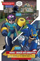  absurd_res anthro archie_comics arm_cannon capcom crossover english_text eulipotyphlan group hedgehog hi_res m&#039;egga_man machine male mammal mega_man_(character) mega_man_(series) official_art red_eyes robot robot_master roboticized_masters robotization sega sonic_man_(worlds_unite) sonic_the_hedgehog sonic_the_hedgehog_(archie) sonic_the_hedgehog_(comics) sonic_the_hedgehog_(series) text unknown_artist worlds_collide worlds_unite 