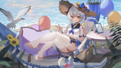  :o absurdres ass balloon beach bird black_choker black_sailor_collar black_skirt breasts choker cocktail_glass crop_top crop_top_overhang cup day demon_horns drinking_glass female flower hammock hand_up hat hat_flower highleg highres holding holding_cup horns indie_virtual_youtuber kele_mimi legs_up long_hair looking_at_viewer medium_breasts midriff miniskirt neckerchief open_mouth outdoors panties picnic_basket pleated_skirt pointy_ears sailor_collar school_uniform seagull see-through serafuku shirt short_sleeves sitting skirt solo stirrup_legwear straw_hat string_panties tastti thighhighs thighs toeless_legwear toes underwear v virtual_youtuber white_hair white_shirt white_thighhighs yellow_eyes 