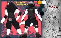  absurd_res anthro ass axelwolf eyewear facial_expressions glasses hi_res male model_sheet papa_gen papa_gen_(species) papagen paws solo standing tadashi_arasaka 