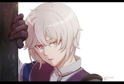  1boy aoi_(xxxaoi) artist_name commentary_request dated fire_emblem fire_emblem_echoes:_shadows_of_valentia gloves kliff_(fire_emblem) letterboxed male_focus open_mouth red_eyes simple_background solo white_background white_hair 