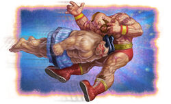  2boys abs barefoot beard black_hair boots brown_hair chest_hair cross-laced_footwear edmond_honda facepaint facial_hair headbutt lace-up_boots mick_mcginty mohawk multiple_boys muscle scar shirtless street_fighter street_fighter_ii sumo tattoo zangief 