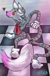  animatronic blush canid canine endoskeleton exposed_endoskeleton five_nights_at_freddy&#039;s five_nights_at_freddy&#039;s_2 fox fur machine mammal mangle_(fnaf) multi_head pose robot scottgames solo uitinla white_body white_fur 