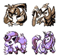  bird commentary english_commentary evolutionary_line full_body galarian_farfetch&#039;d galarian_ponyta galarian_rapidash holding holding_sword holding_weapon horns looking_at_viewer mouth_hold multiple_monochrome no_humans parody pat_attackerman pixel_art pokemon pokemon_(creature) pokemon_rgby pokemon_rgby_(style) shield simple_background single_horn sirfetch&#039;d sprite standing style_parody sword unicorn walking weapon white_background 