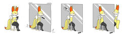  big_tail binary_drawing bisected black_body black_fur black_legs bloodless braixen broken_object cel_shading chair daleport996 dipstick_tail dismemberment dropping_object electronics eye_contact falling_object female four_frame_image four_frame_sequence fur furniture generation_6_pokemon goreless holding_object holding_phone inner_ear_fluff looking_at_another markings metal motion_lines mouth_closed nintendo on_chair on_phone orange_eyes orange_inner_ear_fluff phone pictographics pokemon pokemon_(species) sad semi-anthro sequence shaded signature simple_background sitting sitting_on_chair solo speech_bubble surprise surprised_expression tail tail_markings tuft white_arms white_background white_body white_fur yellow_body yellow_fur yellow_tail 