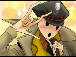  1boy artist_request blush coat doppelganger hat nazi necktie overlord_(maruyama) pandora&#039;s_actor parody solo 