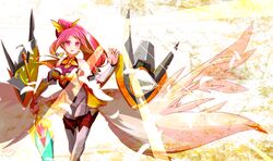  blazblue commentary_request female highres izayoi_(blazblue) laica mecha_musume red_eyes red_hair tsubaki_yayoi 