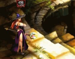  animated animated bare_legs bare_shoulders bounce bouncing_breasts breasts brown_hair casting cleavage curvy detached_sleeves dragon&#039;s_crown dress female female full_body hat hips holding huge_breasts jumping lace legs long_hair long_skirt magic open_mouth outdoors shoes side_slit skirt solo sorceress sorceress_(dragon&#039;s_crown) staff standing thighs vanillaware wide_hips witch_hat 