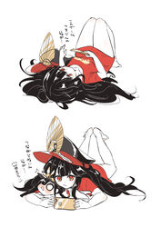  bad_id bad_pixiv_id barefoot black_hair blush breasts buster_shirt cellphone chibi crest family_crest fate/grand_order fate_(series) female hat knees_up kodamari koha-ace long_hair lying multiple_views oda_nobunaga_(fate) oda_nobunaga_(koha-ace) oda_uri on_back on_stomach peaked_cap phone red_eyes red_shirt shirt sidelocks simple_background small_breasts stuffed_toy t-shirt the_pose thighs translated white_background 