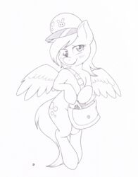  2014 bag black_and_white blush clothing cutie_mark delivery_(commerce) delivery_employee derp_eyes derpy_hooves equid equine female flying friendship_is_magic hasbro hat headgear headwear heart_symbol joey-darkmeat letter looking_at_viewer mammal messenger_bag monochrome my_little_pony mythological_creature mythological_equine mythology pegasus postal_carrier postal_delivery simple_background solo white_background wings 