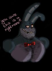  2018 absurd_res anthro body_hair chest_hair digital_media_(artwork) facial_hair five_nights_at_freddy&#039;s five_nights_at_freddy&#039;s_2 five_nights_at_freddy&#039;s_4 hair hi_res lagomorph leporid looking_at_viewer machine male mammal muscular muscular_anthro muscular_male nightmare_bonnie_(fnaf) nude pecs pubes rabbit robot scottgames simple_background smile solo 