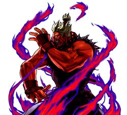  akuma aura capcom dougi gouki karate_gi karategi power-up power_up red_eyes shin_akuma shin_gouki street_fighter white_hair 