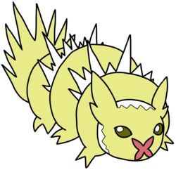  2017 2_toes 6_legs alternate_species ambiguous_gender beady_eyes brown_eyes bugdex digital_drawing_(artwork) digital_media_(artwork) eeveelution fakemon feet feral front_view full-length_portrait generation_1_pokemon jolteon multi_leg multi_limb multicolored_body nintendo pokemon pokemon_(species) portrait ricky_hoffman simple_background solo spiked_tail spikes spikes_(anatomy) standing tactopod tail tardigrade toes toony two_tone_body white_background white_body x_mouth yellow_body yellow_tail 