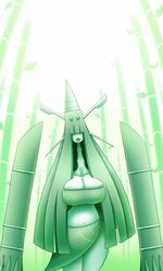  2017 3:5 armless bamboo big_breasts biped bottomwear breasts celesteela cleavage clothed clothing crop_top digital_media_(artwork) eyeless fan_character female floating_hands front_view generation_7_pokemon green_hair green_theme hair hi_res hime_cut himemi_(latiar) humanoid latiar legs_together lips long_hair long_neck looking_at_viewer midriff nature navel nintendo noseless not_furry outside pokemon pokemon_(species) pokemorph portrait shirt skirt slim smile soft_focus solo spikes standing thick_lips three-quarter_portrait topwear ultra_beast white_body wide_hips 