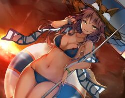  animal_ears bikini blue_bikini breasts cleavage commentary_request cucchiore ears_through_headwear fate/extra fate/extra_ccc fate/grand_order fate_(series) female fox_ears fox_tail groin hand_in_own_hair hat highres large_breasts long_hair looking_at_viewer navel outdoors parasol pink_hair solo sun_hat swimsuit tail tamamo_(fate) tamamo_no_mae_(swimsuit_lancer)_(fate) tamamo_no_mae_(swimsuit_lancer)_(second_ascension)_(fate) twilight umbrella yellow_eyes 