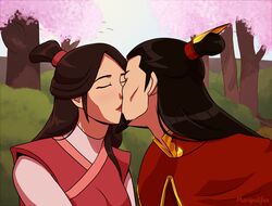  1boy 1girls avatar_the_last_airbender female human kiss kissing male ozai straight tagme ursa_(avatar) 