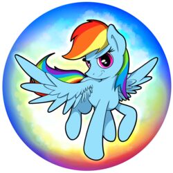  1:1 absurd_res alpha_channel blue_body blue_feathers blue_wings equid equine eyelashes feathered_wings feathers female feral flamevulture17 friendship_is_magic hair hasbro hi_res hooves mammal multicolored_hair my_little_pony mythological_creature mythological_equine mythology pegasus pink_eyes rainbow_dash_(mlp) rainbow_hair smile solo spread_wings standing wings 