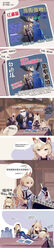  3boys 4girls absurdres animal_ears antlers arknights aunt_and_niece bear_boy blemishine_(arknights) blonde_hair cape character_doll chinese_text crying deer_antlers deer_ears deer_girl gangrukengjibeikeng highres hood horns horse_ears horse_girl kissing kowal_(arknights) marcin_(arknights) misunderstanding multiple_boys multiple_girls nearl_(arknights) nearl_the_radiant_knight_(arknights) newspaper partially_translated siblings sisters spring_onion sweatdrop tall_image translation_request viviana_(arknights) vogelweide_(arknights) whislash_(arknights) yuri 