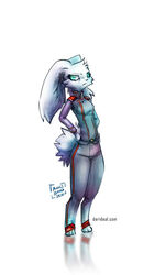  2018 9:16 anthro clothed clothing derideal digital_drawing_(artwork) digital_media_(artwork) female hi_res kiaun lagomorph leporid looking_at_viewer mammal nova_(xen) rabbit signature solo standing text uniform url 