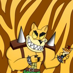  2019 activision anthro crash_(series) digital_media_(artwork) mammal marsupial tiny_tiger xollipus 