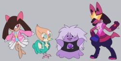  2019 alien alien_humanoid alternate_species ambiguous_gender amethyst_(gem) amethyst_(gem_species) amethyst_(steven_universe) anthro avian beak belly_gem biped bird canid cartoon_network clothed clothing crossover diamond_(gem_species) digital_media_(artwork) ditto_(pokemon) female feral furrification garnet_(gem) garnet_(gem_species) garnet_(steven_universe) gem gem_(species) gem_fusion generation_1_pokemon generation_3_pokemon generation_4_pokemon generation_7_pokemon goo_creature group hi_res humanoid itoruna kirlia lucario mammal nintendo open_mouth open_smile pearl_(gem) pearl_(gem_species) pearl_(steven_universe) pikipek pokemon pokemon_(species) smile steven_quartz_universe steven_universe 