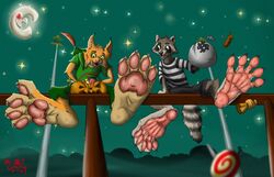  burglar candy clothing costume dessert duo feet felid feline fog food foot_focus grasky halloween holidays lolicon lynx male mammal night pads_(disambiguation) pan paws perspective peter_(disambiguation) procyonid raccoon spooky_(disambiguation) star toes young 