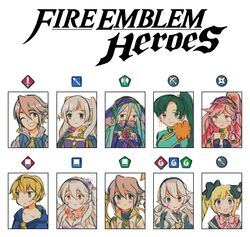  armor azura_(fire_emblem) azura_(performing_arts)_(fire_emblem) blonde_hair blue_hair blush commentary_request corrin_(female)_(fire_emblem) corrin_(female)_(summer)_(fire_emblem) corrin_(fire_emblem) elise_(fire_emblem) fire_emblem fire_emblem:_the_blazing_blade fire_emblem_awakening fire_emblem_fates fire_emblem_heroes gambeson green_hair headband inigo_(fire_emblem) inigo_(performing_arts)_(fire_emblem) laslow_(fire_emblem) leo_(fire_emblem_fates) leo_(summer)_(fire_emblem) long_hair lyn_(brave_lady)_(fire_emblem) lyn_(fire_emblem) multiple_girls olivia_(fire_emblem) olivia_(performing_arts)_(fire_emblem) pink_hair pointy_ears pomme_(lazzledazzle) ponytail ribbon robin_(female)_(fire_emblem) robin_(female)_(summer)_(fire_emblem) robin_(fire_emblem) short_hair smile swimsuit twintails veil yellow_eyes 