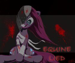 6:5 armor bandage better_version_at_source blood blood_on_bandage blue_eyes bodily_fluids cutie_mark da_goddamn_batguy earth_pony elfen_lied equid equine female feral friendship_is_magic fur hair hasbro headgear helmet horse insane mammal my_little_pony parody pink_body pink_fur pink_hair pinkamena_(mlp) pinkie_pie_(mlp) pony solo tail