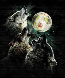 ambiguous_gender aurora_(phenomenon) canid canine canis closed_eyes feral fur grey_body grey_fur group howl low_res mammal milk moon night open_mouth outside parody photoshop third-party_edit three_wolf_moon unknown_artist wolf