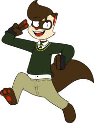  2018 3_toes 4_fingers alpha_channel anthro barefoot biped black_clothing black_eyebrows black_eyes black_fingerless_gloves black_gloves black_handwear bottomwear brown_body brown_fur brown_hair brown_markings brown_tail chokovit_(artist) clothed clothed_anthro clothed_male clothing colored countershade_fur countershading digital_drawing_(artwork) digital_media_(artwork) dipstick_ears domestic_ferret dress_shirt eyebrow_through_hair eyebrows facial_markings fangs feet fingerless_gloves fingers fluffy fluffy_tail front_view full-length_portrait fur furgonomic_bottomwear furgonomics gesture gloves gordon_wexler green_clothing green_sweater green_topwear hair handwear head_markings hi_res long_tail male male_anthro mammal markings mask_(marking) multicolored_ears mustelid musteline open_mouth open_smile pants pawpads portrait raised_eyebrow red_inner_ear red_nose red_pawpads red_tongue running salute school_uniform shirt simple_background smile solo standing sweater tail tan_body tan_bottomwear tan_clothing tan_countershading tan_pants teenager teeth toes tongue topwear translucent translucent_hair transparent_background true_musteline tuft uniform weasel white_clothing white_dress_shirt white_shirt white_topwear young 