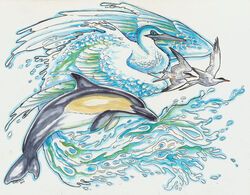  ambiguous_gender avian bird blue_eyes cetacean common_dolphin dolphin european_mythology feathered_wings feathers feral greek_mythology group heather_bruton lari larid mammal marine mythological_avian mythological_bird mythological_creature mythological_firebird mythology oceanic_dolphin phoenix short-beaked_common_dolphin tern toothed_whale water wings 