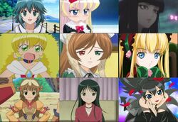  6+girls altessa_(futagohime) anime_screenshot annotated basilisk_(manga) blonde_hair collage da_capo da_capo_i fushigiboshi_no_futago_hime heterochromia hotarubi kuromi kurumi_nui mizukoshi_mako multiple_girls onegai_my_melody pani_poni_dash! petopetosan re_mii rebecca_miyamoto rozen_maiden sahara_chochomaru sahara_kuguru sanrio shinku suiseiseki zoids zoids_genesis 